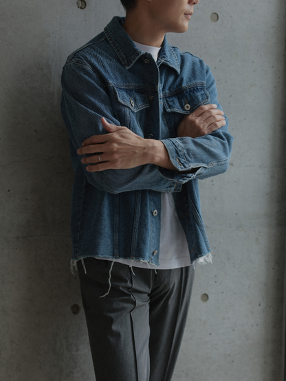 CUT OFF DENIM JACKET