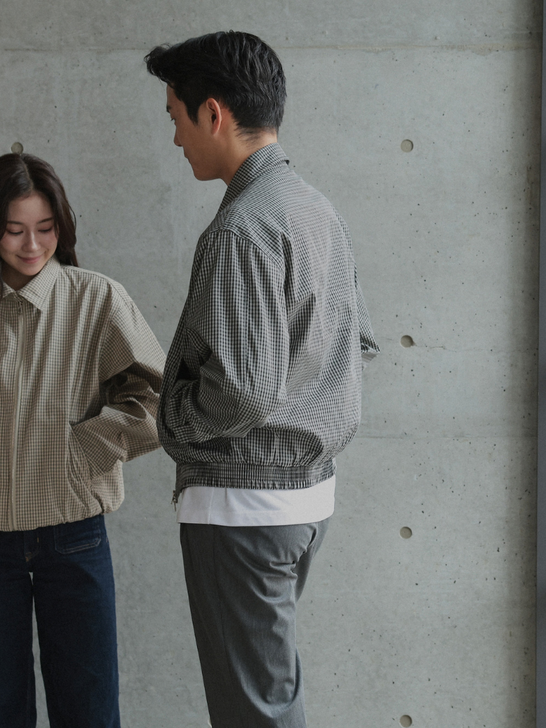 CHECK ZIP BLOUSON