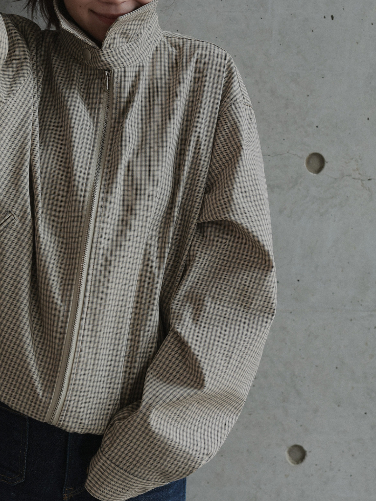 CHECK ZIP BLOUSON