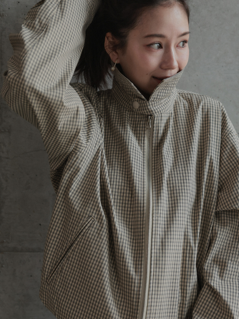 CHECK ZIP BLOUSON