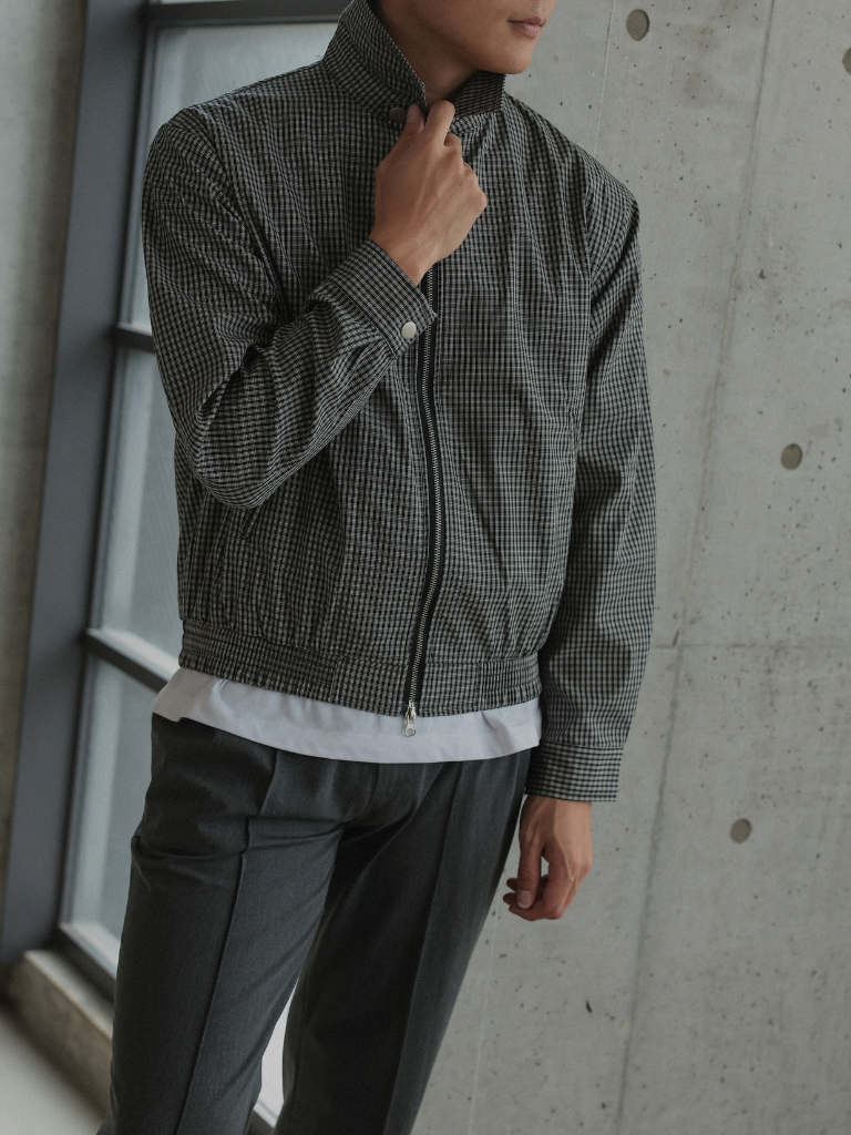 CHECK ZIP BLOUSON