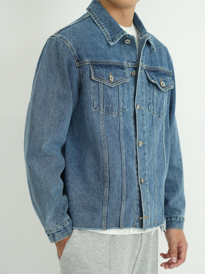CUT OFF DENIM JACKET