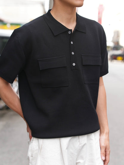 Double Pocket Knit Polo