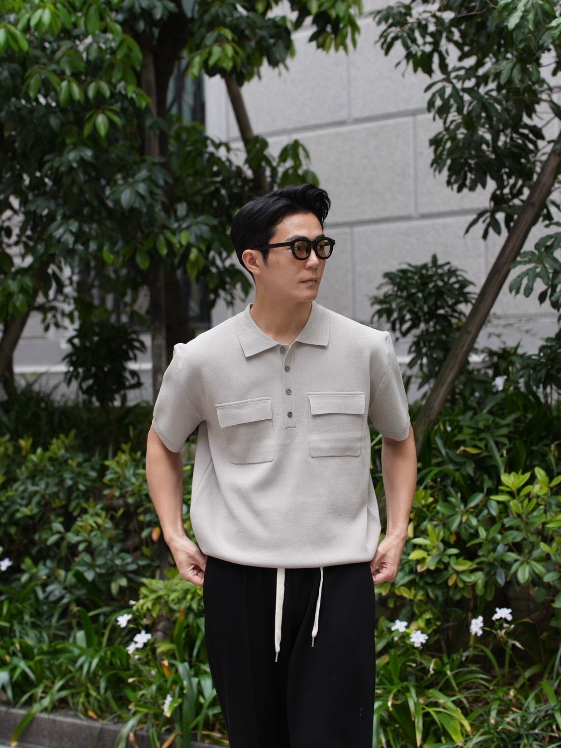 Double Pocket Knit Polo