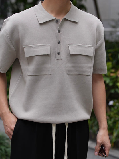 Double Pocket Knit Polo