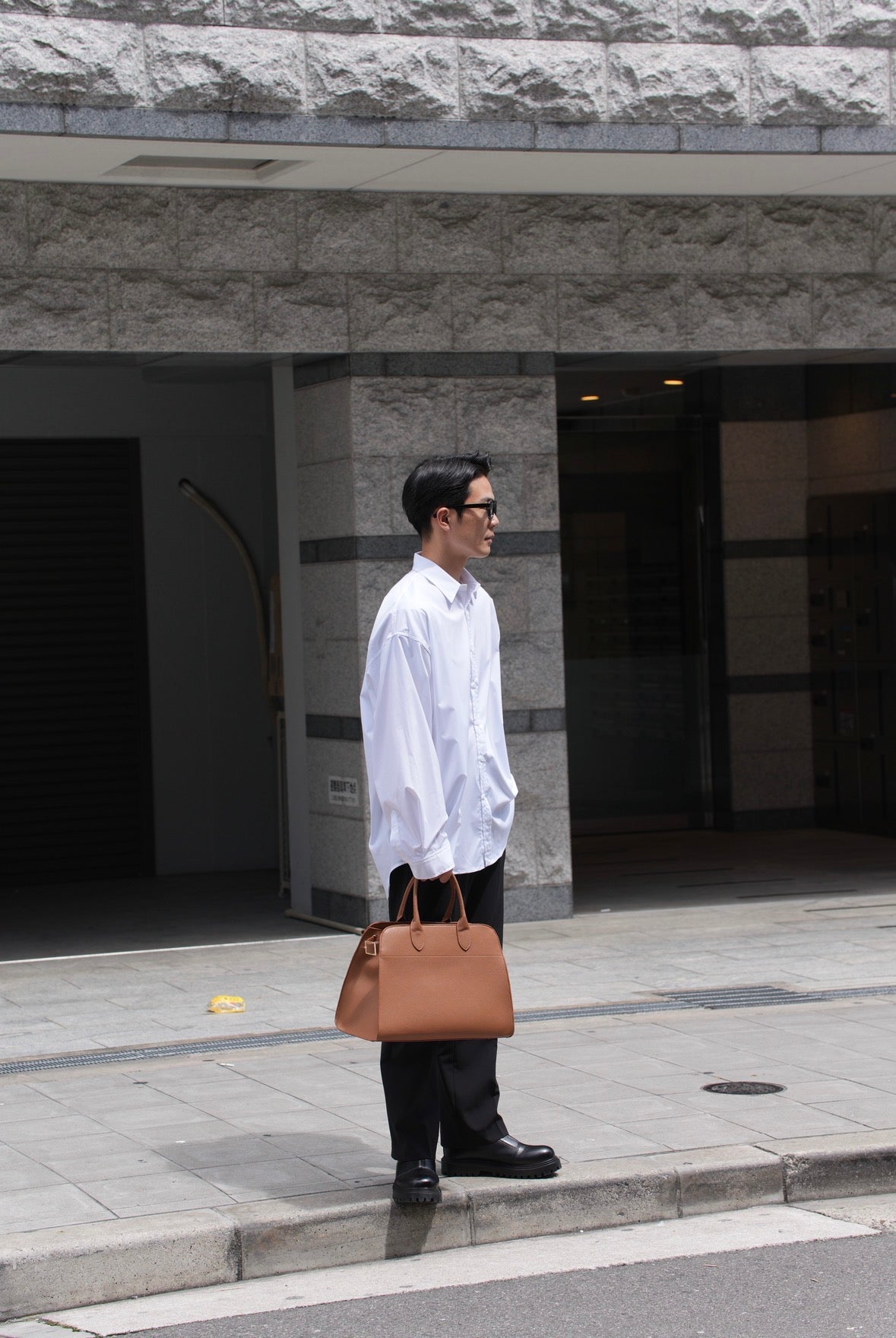 Leather tote bag【M】