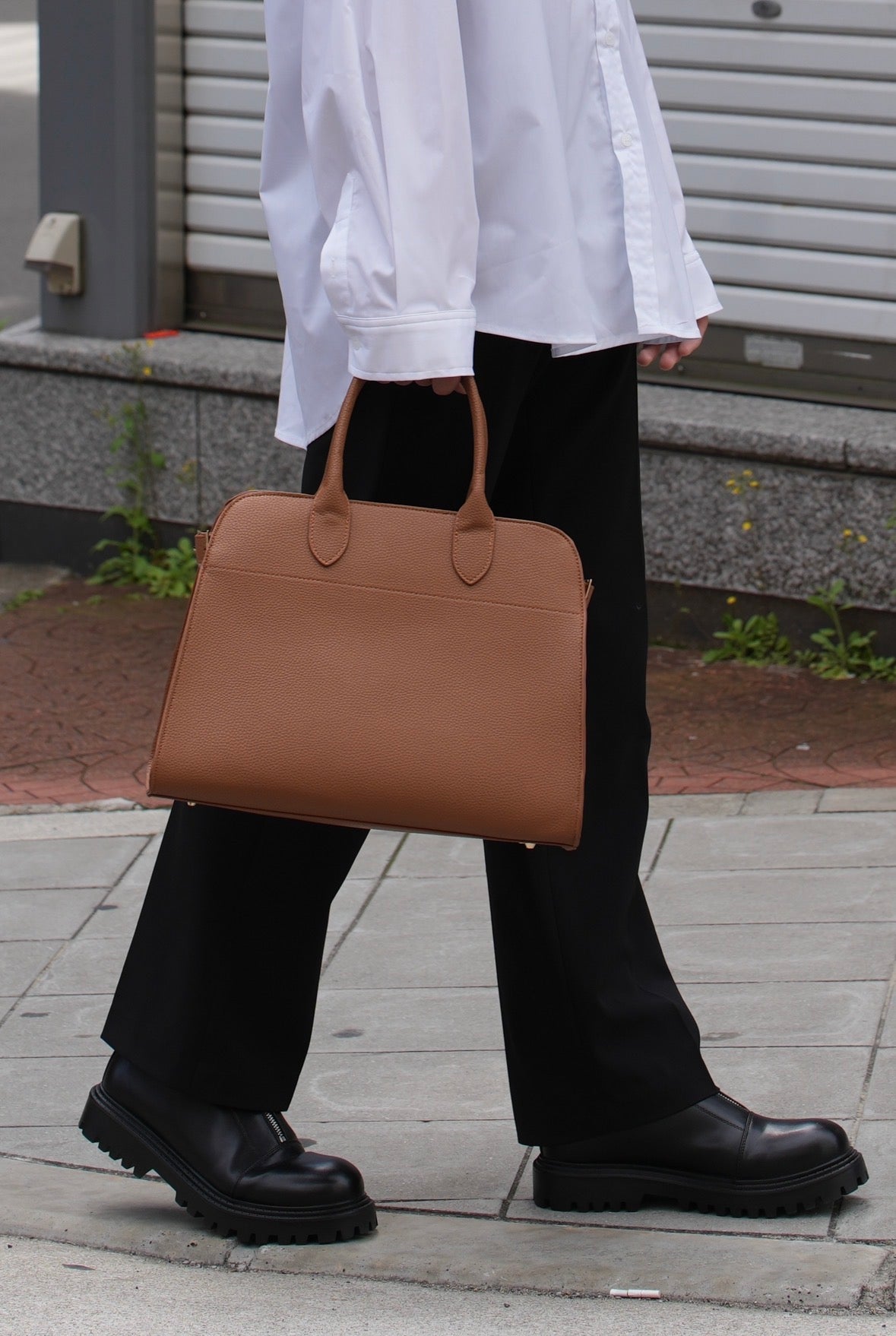Leather tote bag【M】