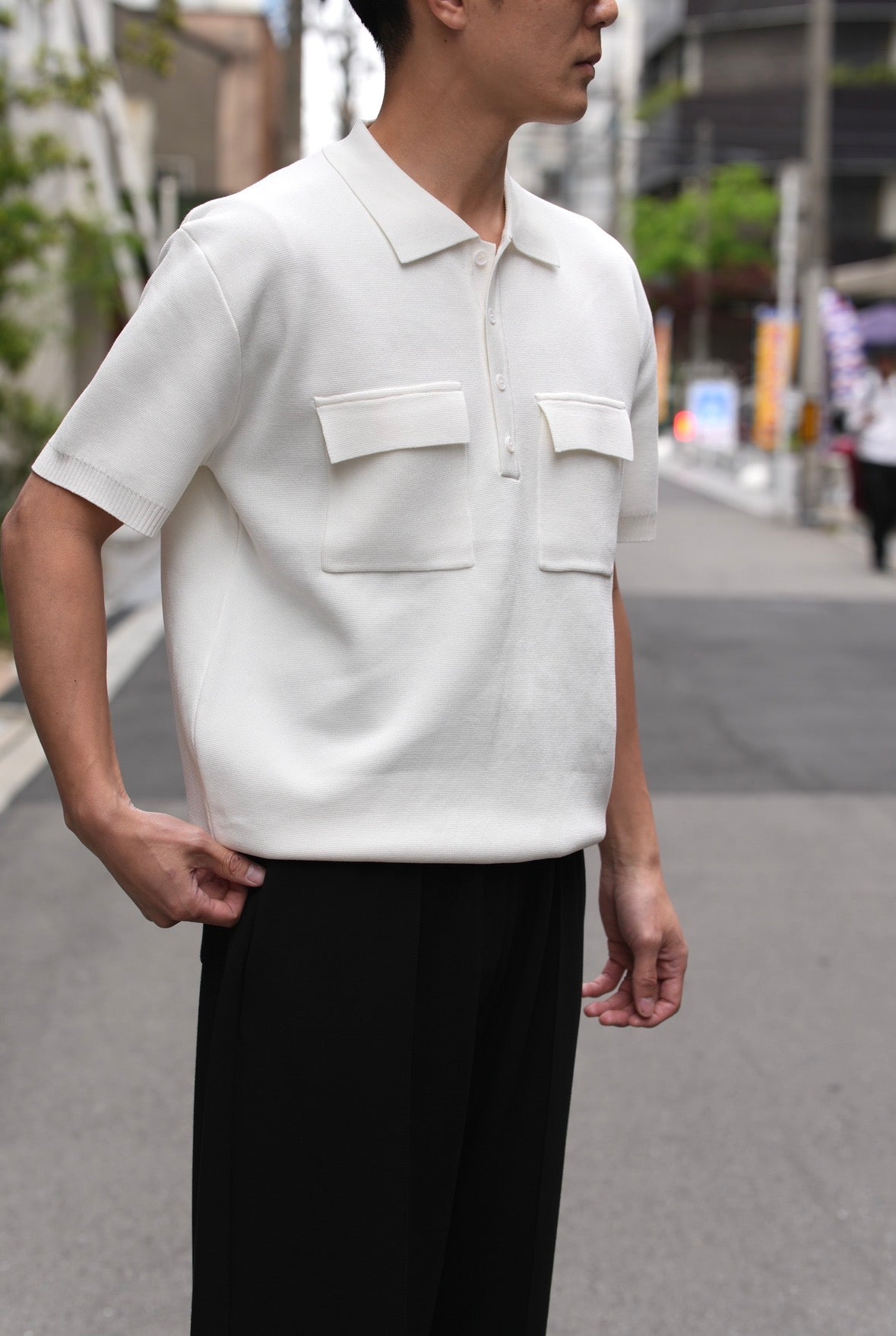 Double Pocket Knit Polo