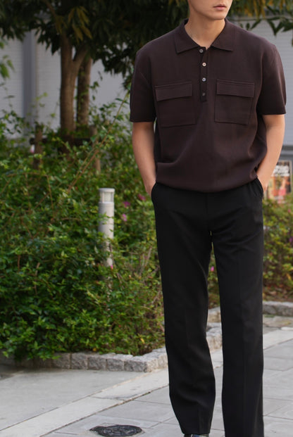 Double Pocket Knit Polo