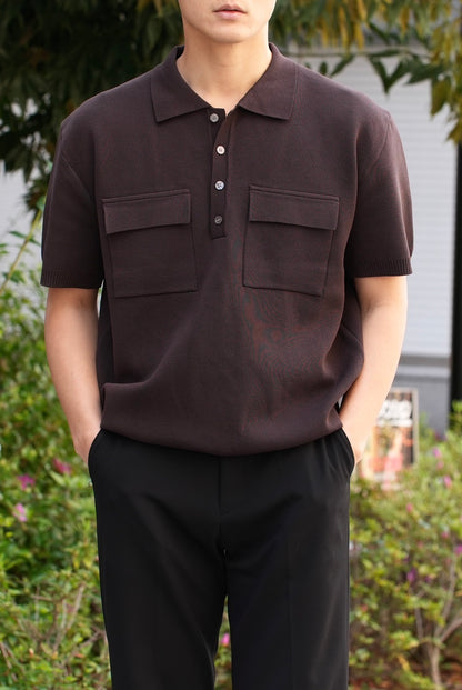 Double Pocket Knit Polo