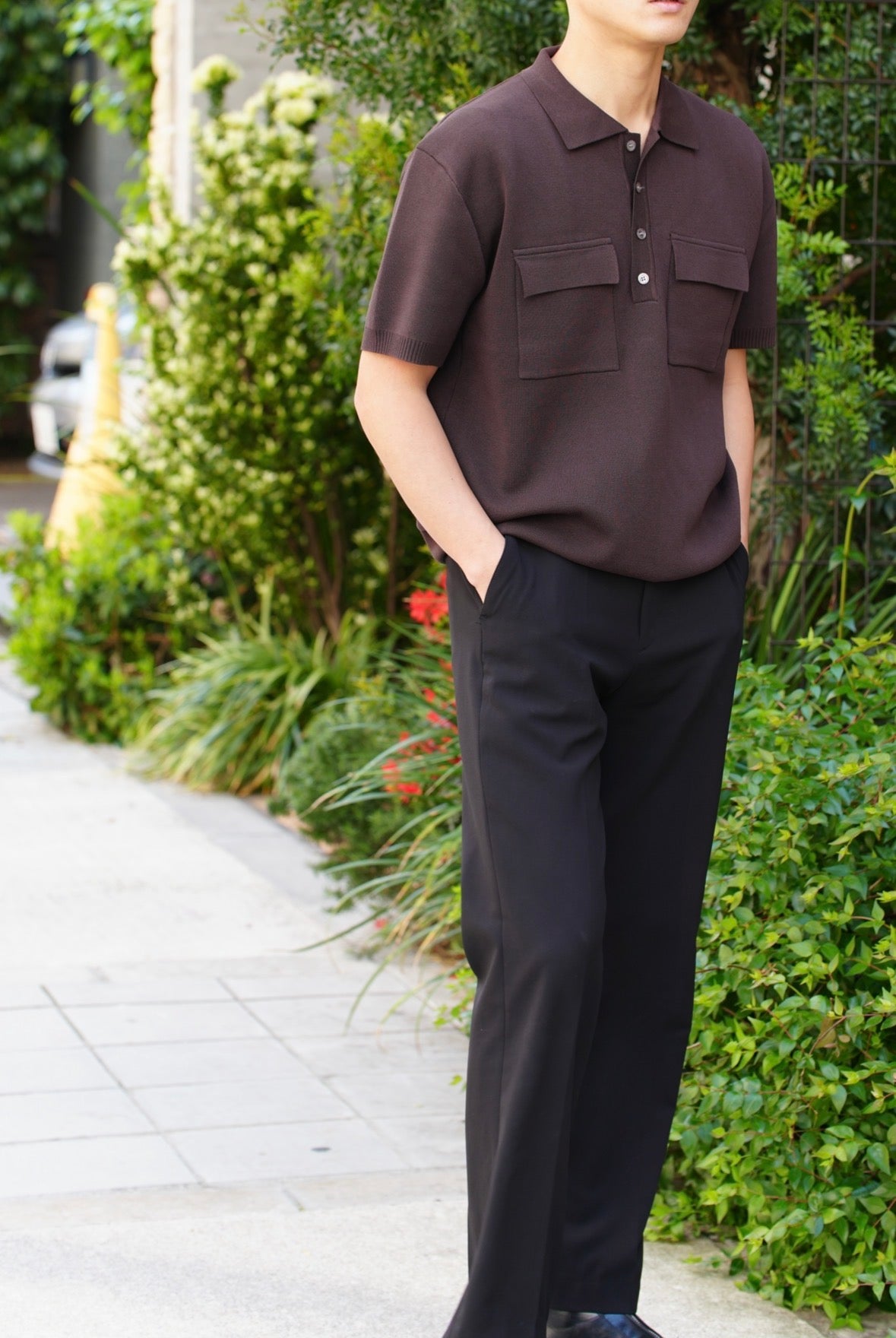 Double Pocket Knit Polo