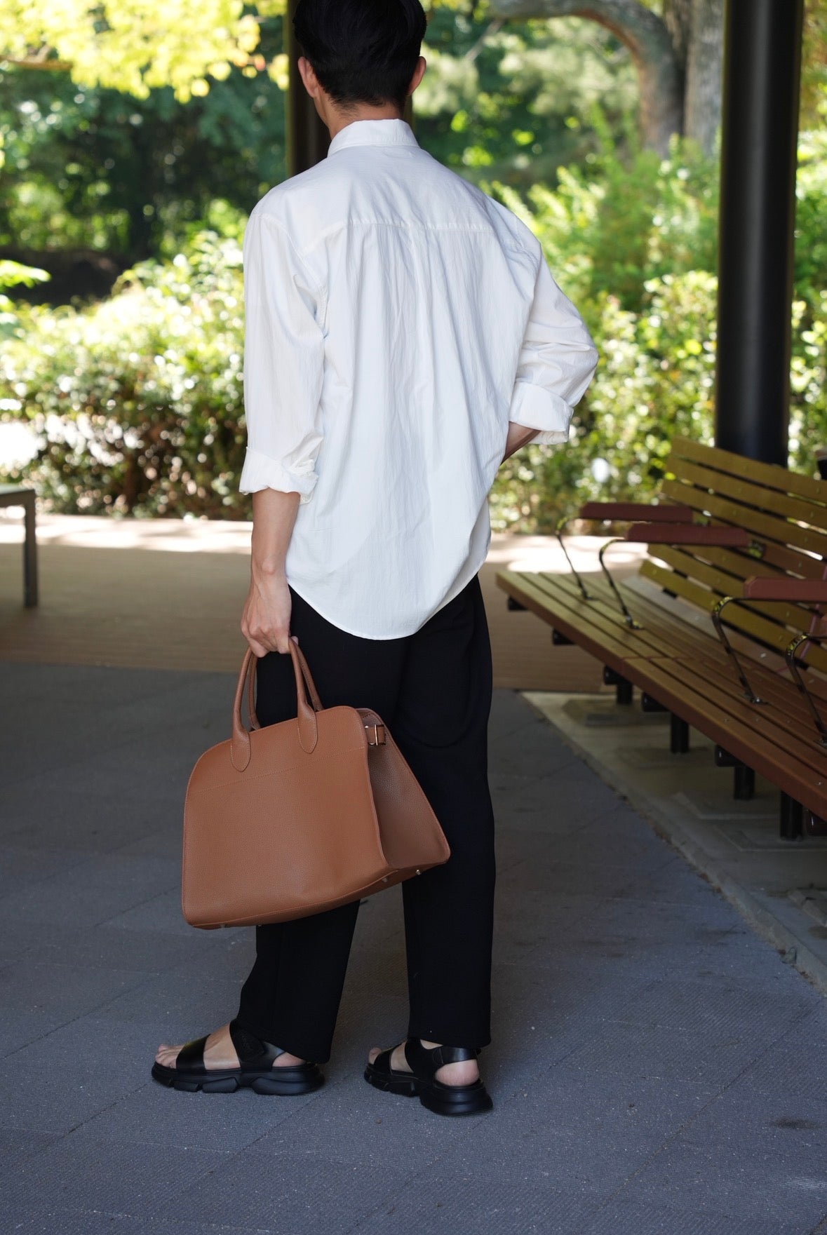 Leather tote bag【M】