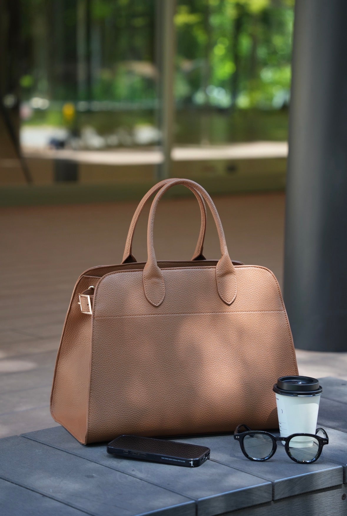 Leather tote bag【M】