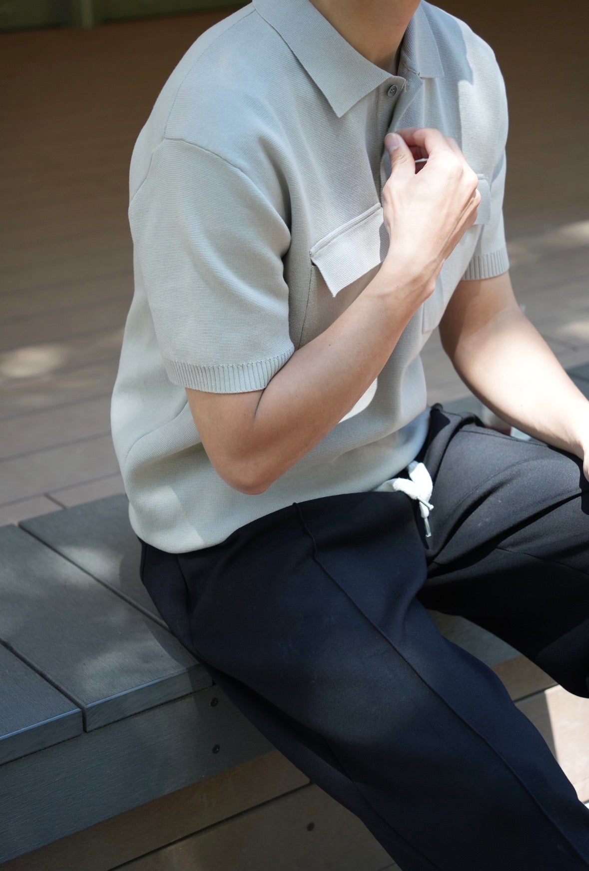 Double Pocket Knit Polo