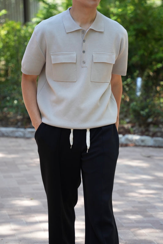 Double Pocket Knit Polo
